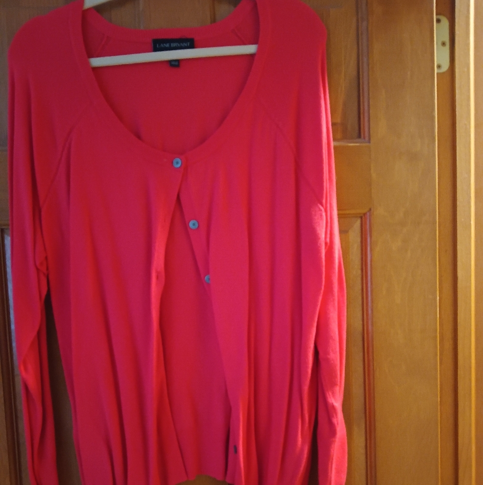 Lane Bryant Red Cardigan